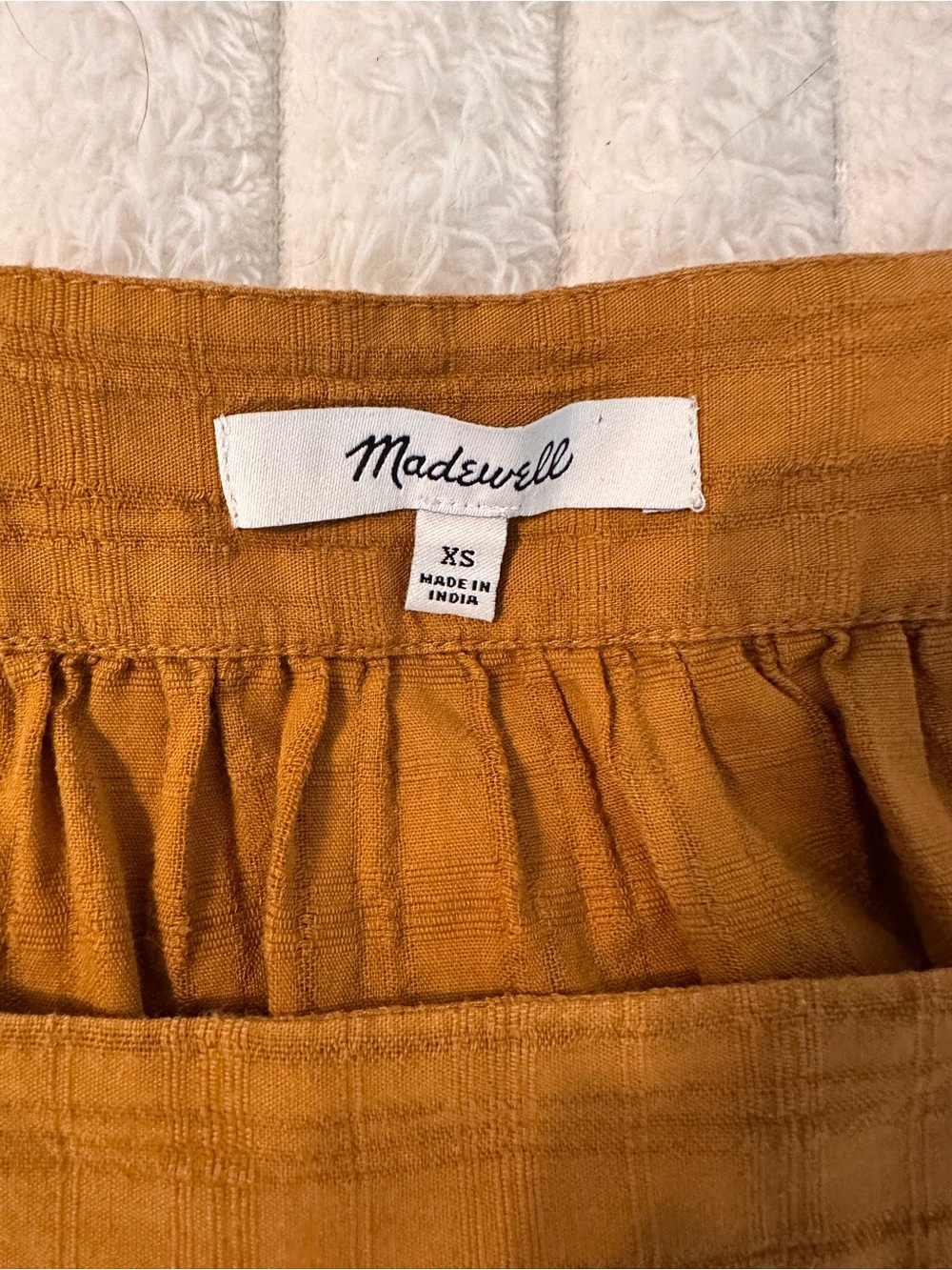 Madewell Rust-Brown Square-Neck Gauze Blouse - Picture 2 of 6